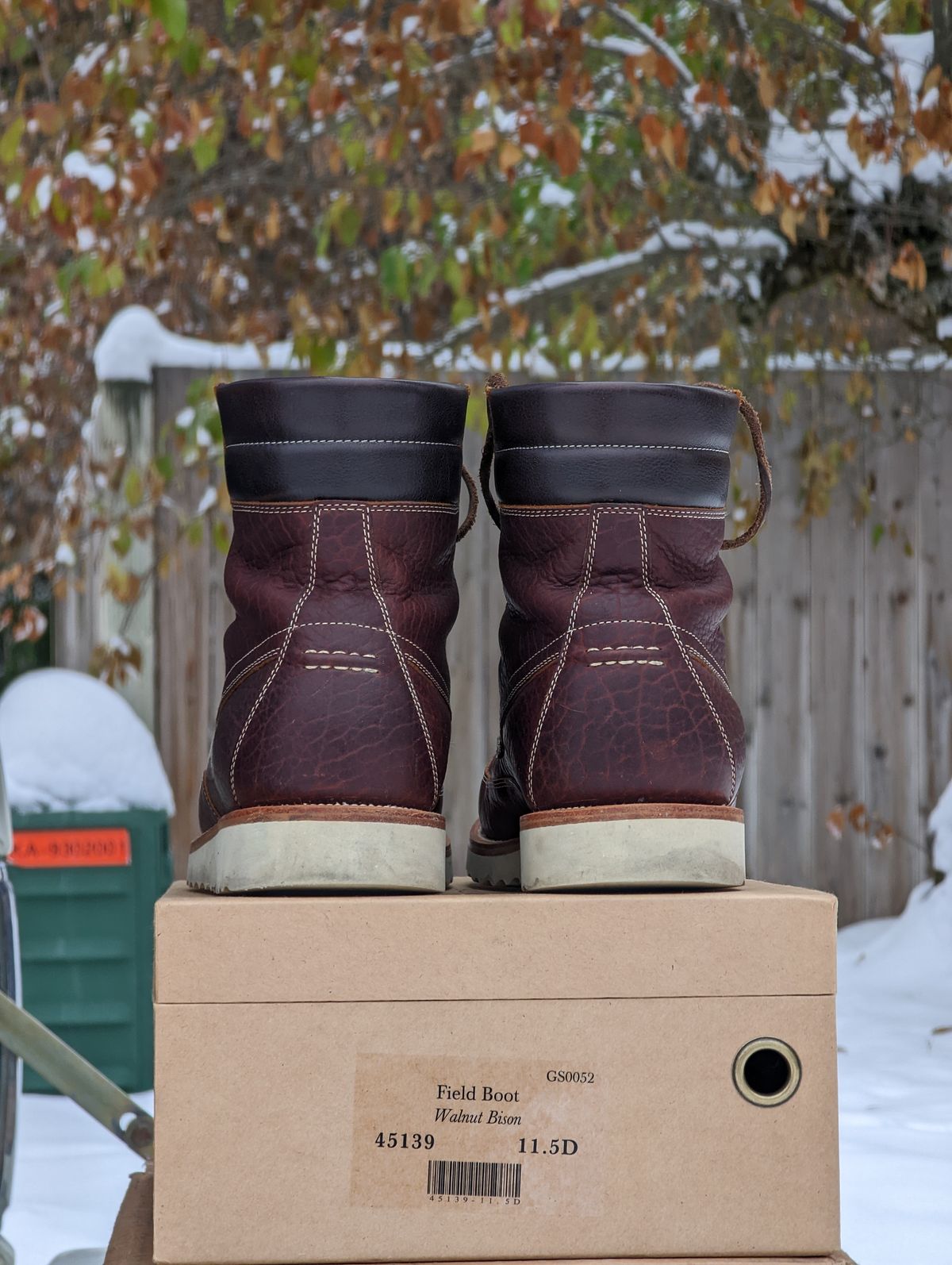 Photo by Vultain on December 5, 2022 of the Grant Stone Field Boot in Seidel Walnut Bison.