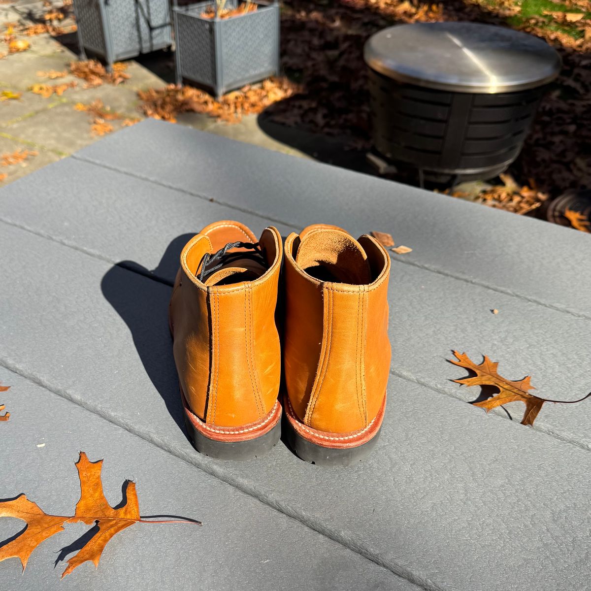 Photo by drwatcherman on November 4, 2025 of the Russell Moccasin Co. Hiker Chukka in Horween Mountaineer.