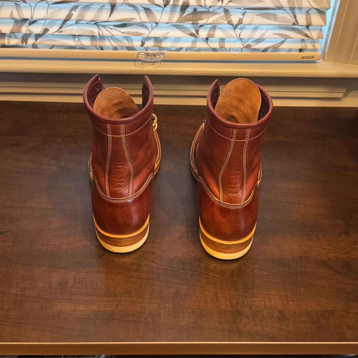 Photo by drwatcherman on December 5, 2025 of the Onderhoud SVC02 Packer Boot in Wickett & Craig Medium Brown Traditional Harness.