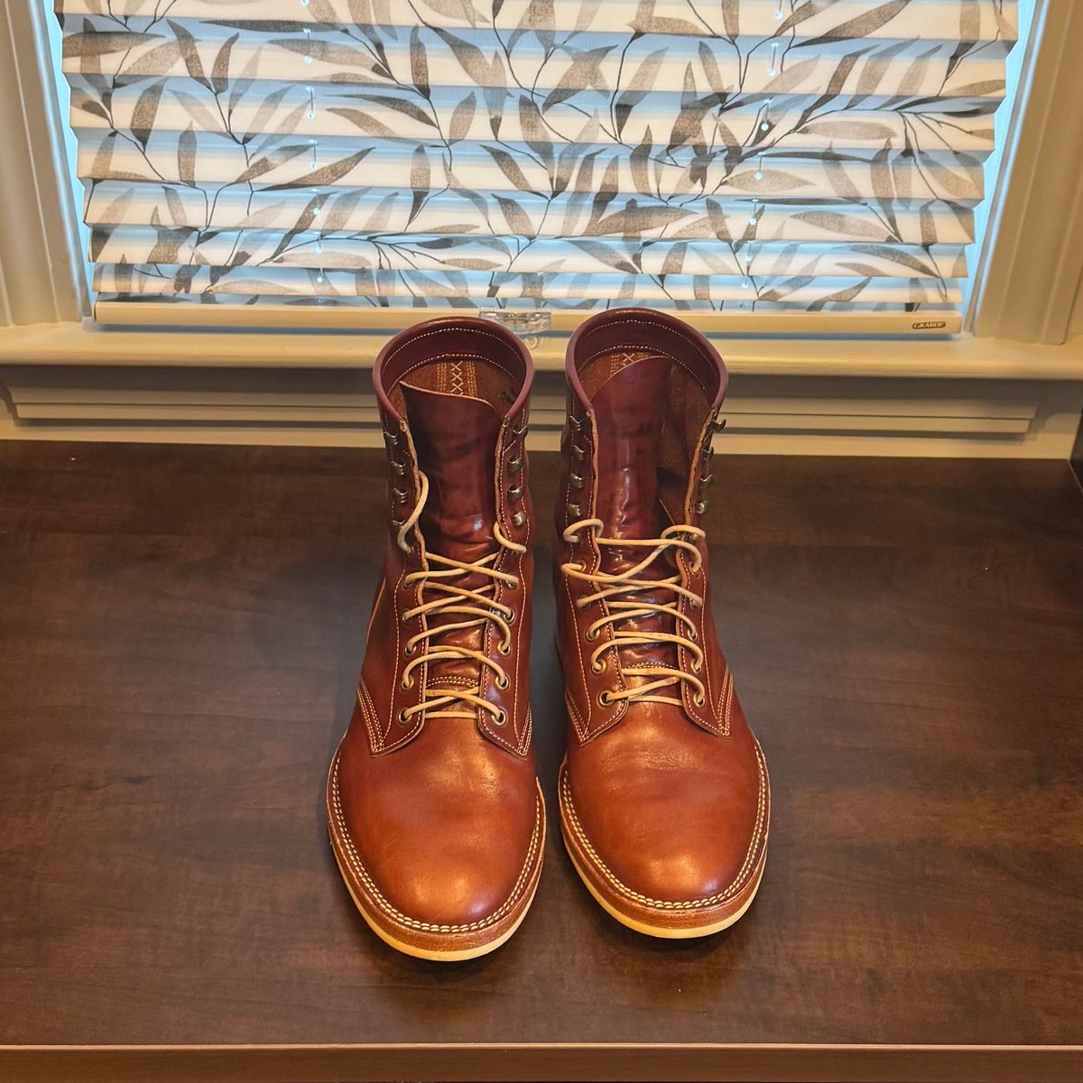 Photo by drwatcherman on December 5, 2025 of the Onderhoud SVC02 Packer Boot in Wickett & Craig Medium Brown Traditional Harness.