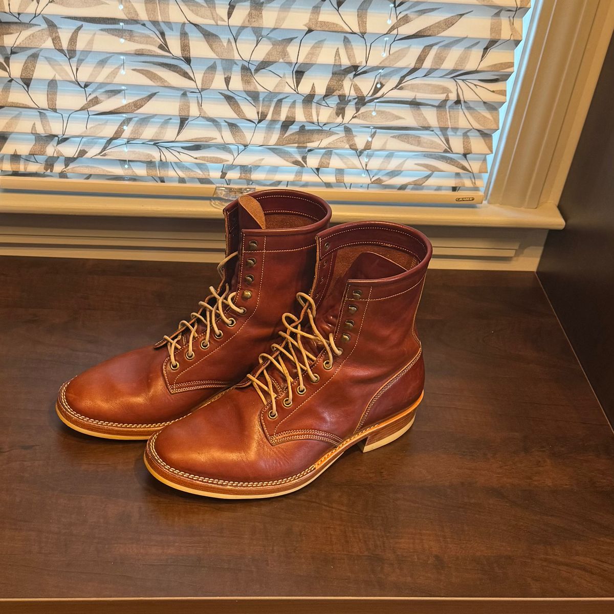 Photo by drwatcherman on December 5, 2025 of the Onderhoud SVC02 Packer Boot in Wickett & Craig Medium Brown Traditional Harness.