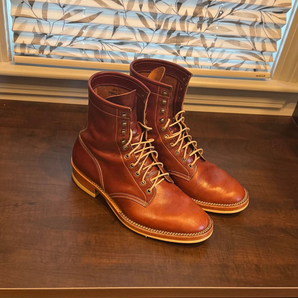 Photo by drwatcherman on December 5, 2025 of the Onderhoud SVC02 Packer Boot in Wickett & Craig Medium Brown Traditional Harness.