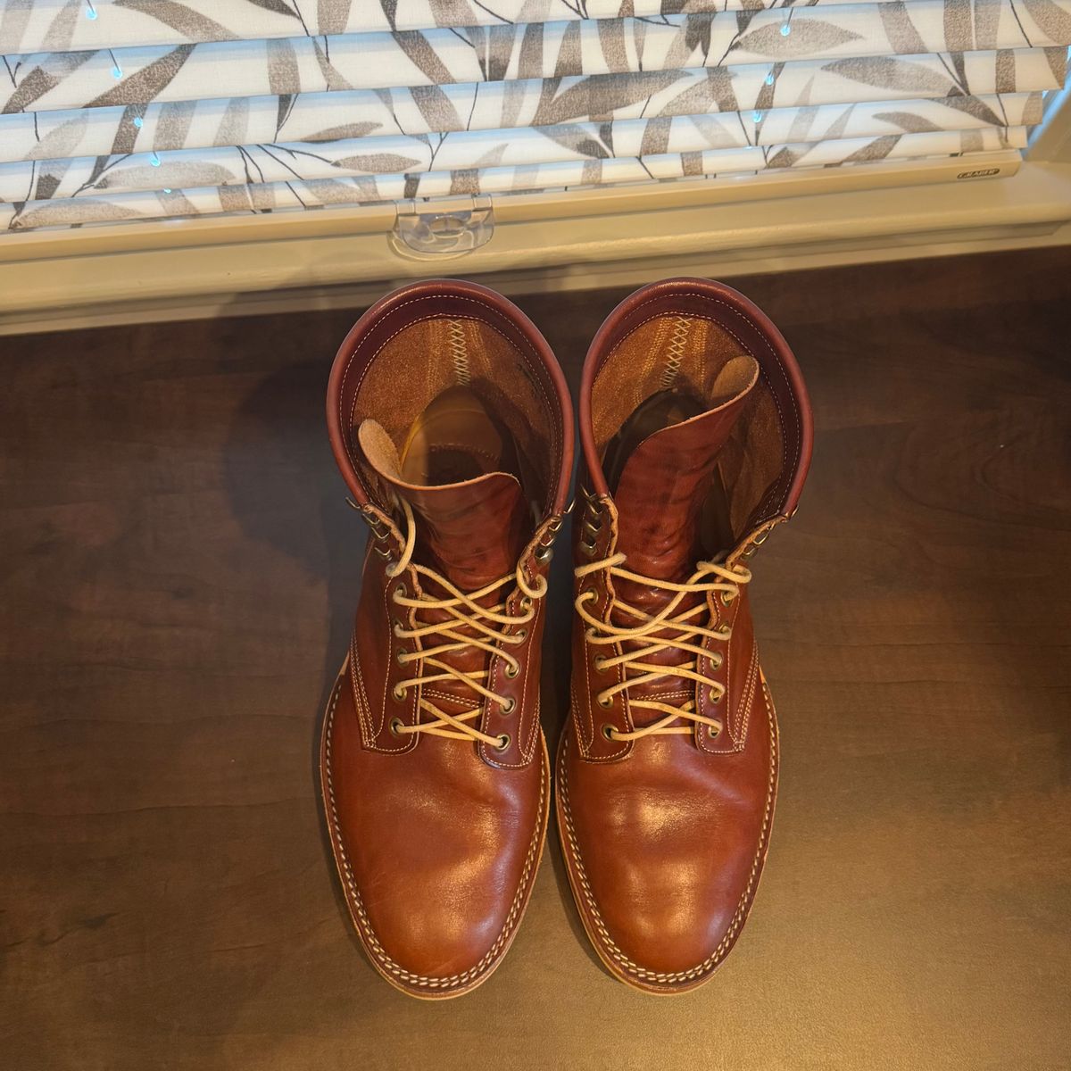 Photo by drwatcherman on December 5, 2025 of the Onderhoud SVC02 Packer Boot in Wickett & Craig Medium Brown Traditional Harness.