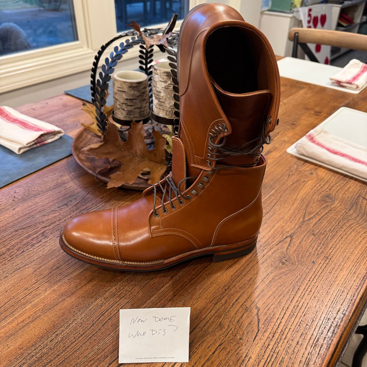 Photo by drwatcherman on October 1, 2025 of the Viberg Service Boot in Annonay Tan French Vocalou.