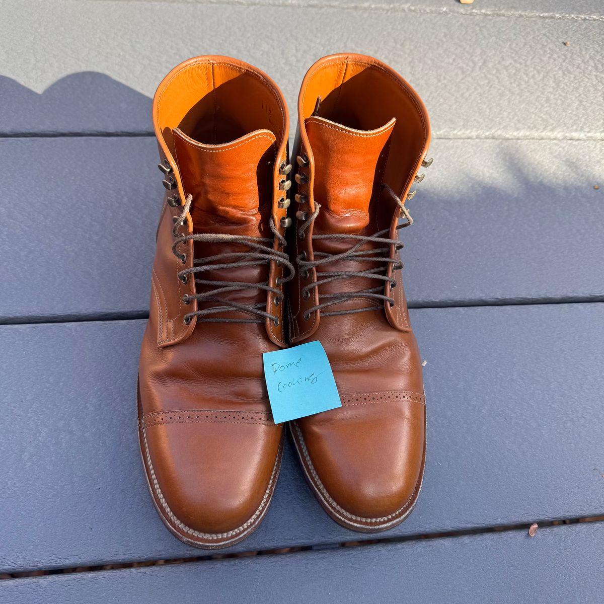 Photo by drwatcherman on November 4, 2025 of the Viberg Service Boot in Annonay Tan French Vocalou.