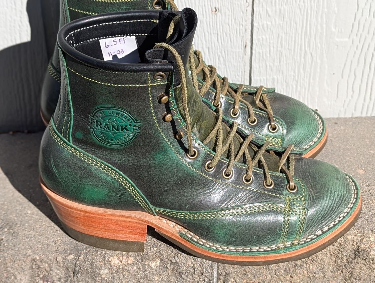 Photo by msmith1389 on November 1, 2024 of the Frank's Boots Monkey Boot in Conceria Walpier Black Burro Green.