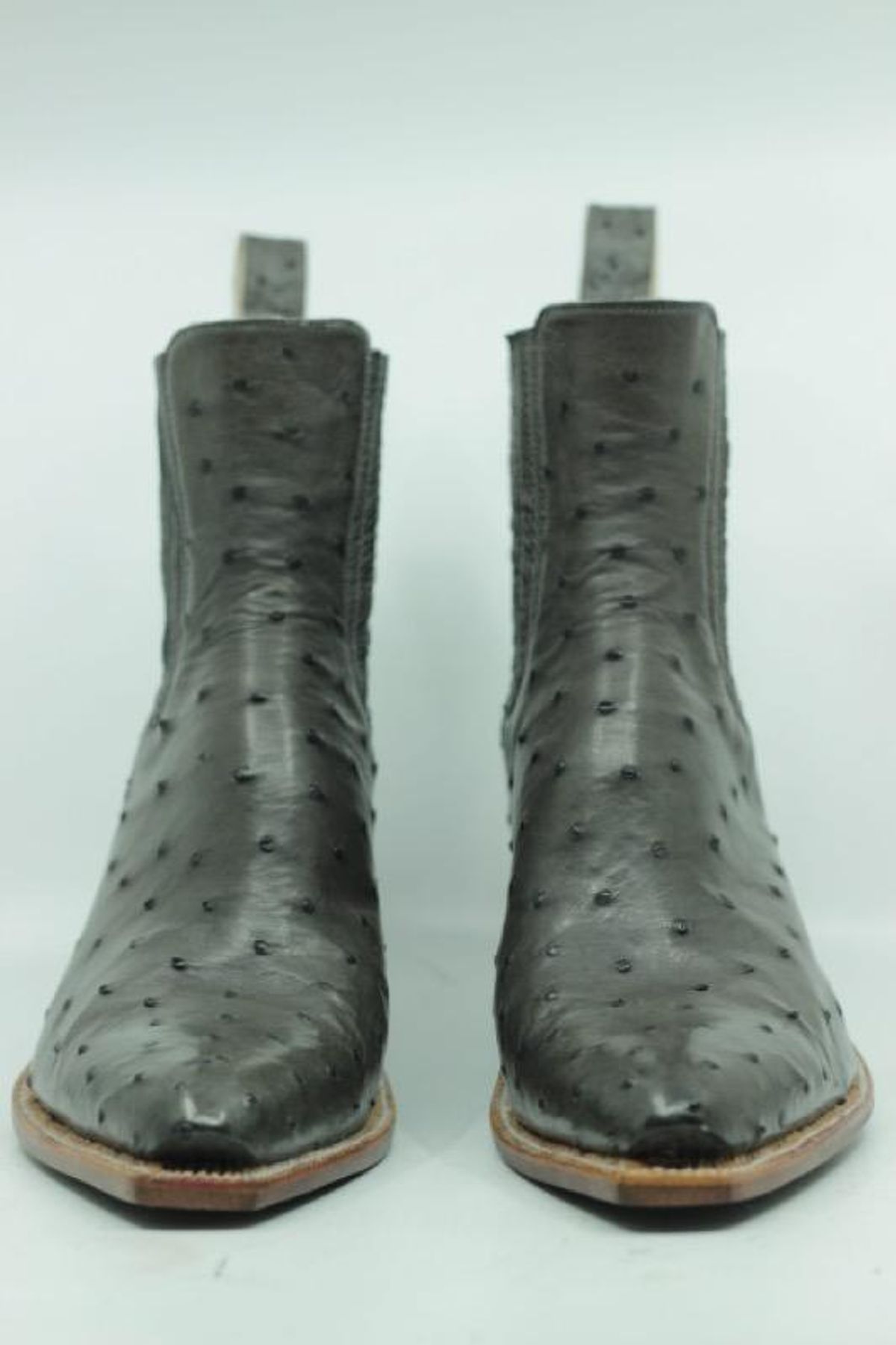 Photo by msmith1389 on November 6, 2023 of the Flora Knight Bespoke Cowboy Chelsea Boot in Quilled Ostrich Grey.