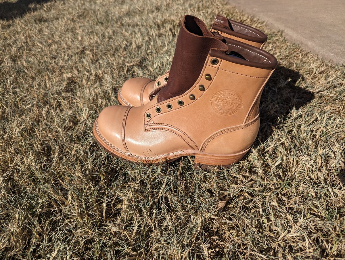 Photo by msmith1389 on November 3, 2023 of the Frank's Boots Wilshire in Shinki Natural Oiled Horsebutt.