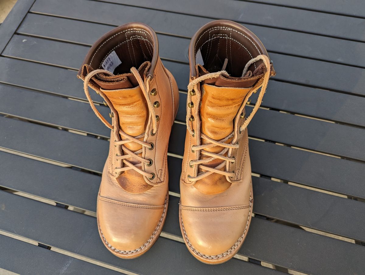 Photo by msmith1389 on January 2, 2024 of the Frank's Boots Wilshire in Shinki Natural Oiled Horsebutt.