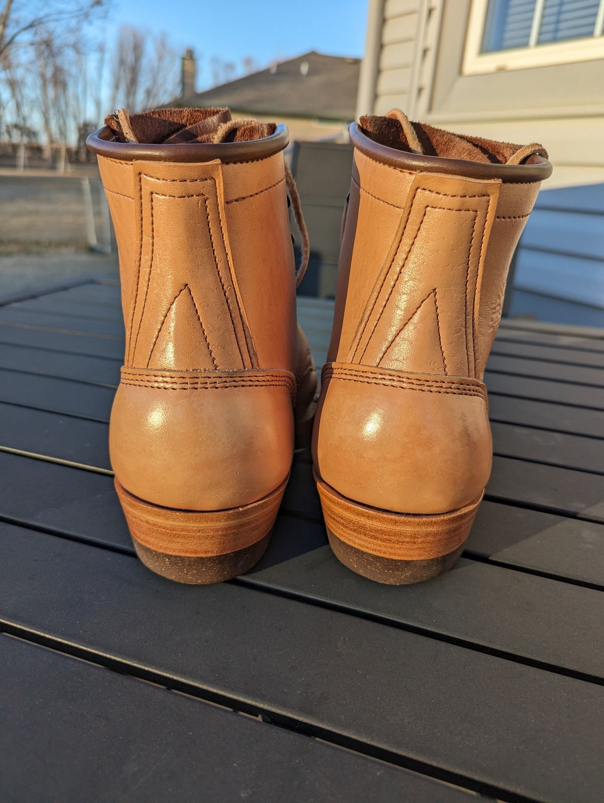 Photo by msmith1389 on February 1, 2024 of the Frank's Boots Wilshire in Shinki Natural Oiled Horsebutt.