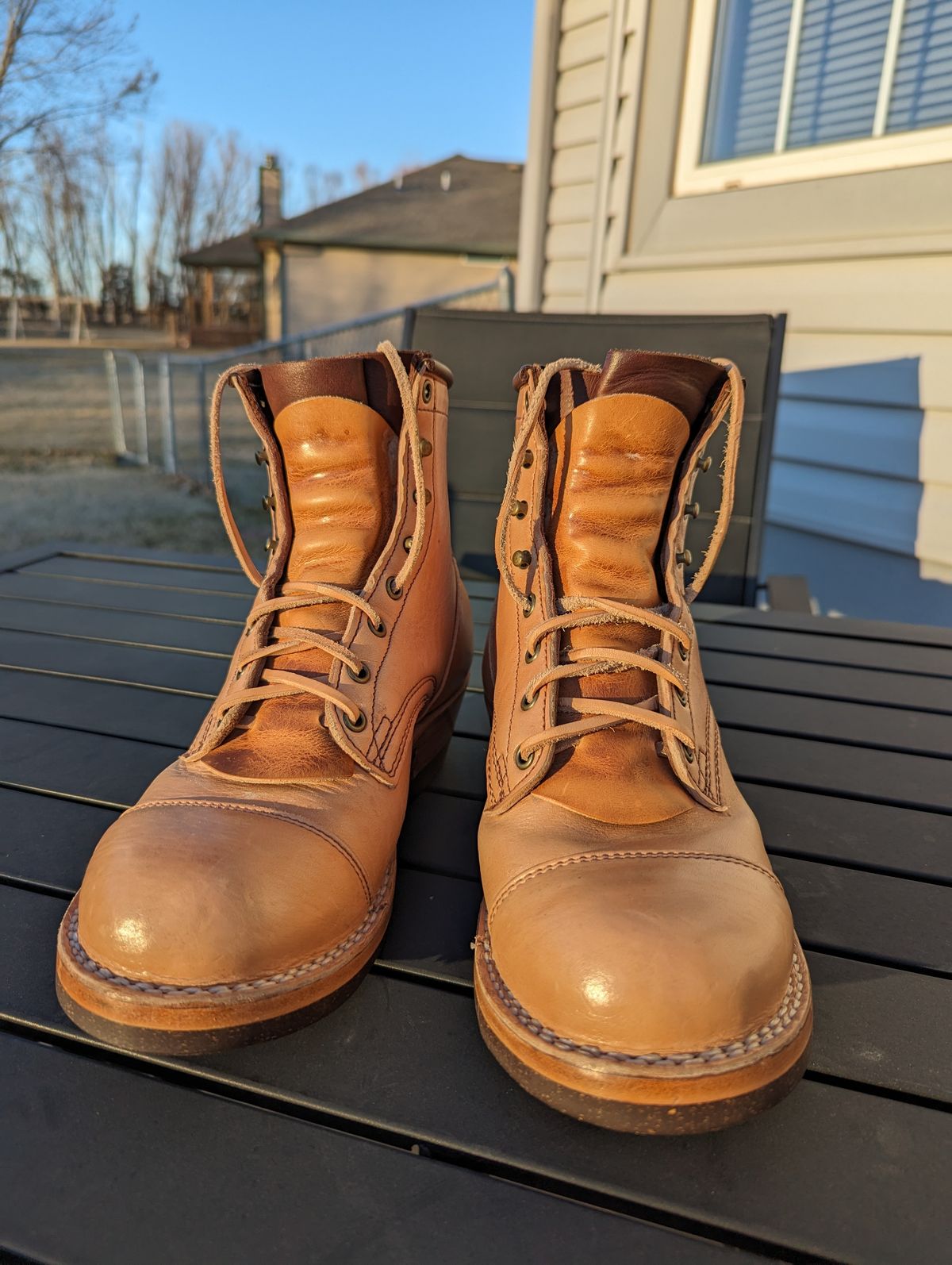 Photo by msmith1389 on February 1, 2024 of the Frank's Boots Wilshire in Shinki Natural Oiled Horsebutt.