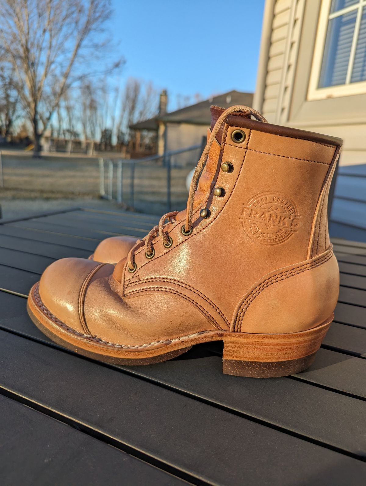 Photo by msmith1389 on February 1, 2024 of the Frank's Boots Wilshire in Shinki Natural Oiled Horsebutt.