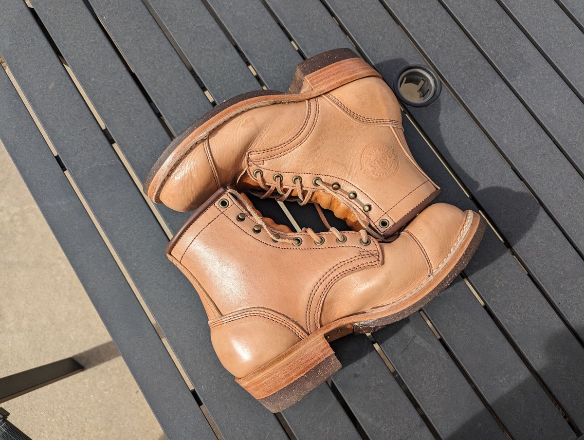 Photo by msmith1389 on March 3, 2024 of the Frank's Boots Wilshire in Shinki Natural Oiled Horsebutt.