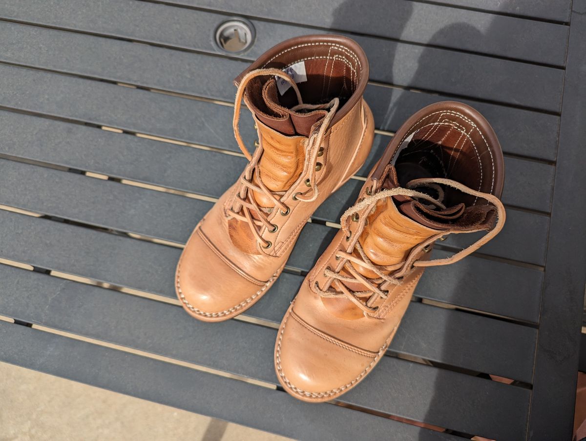 Photo by msmith1389 on March 3, 2024 of the Frank's Boots Wilshire in Shinki Natural Oiled Horsebutt.