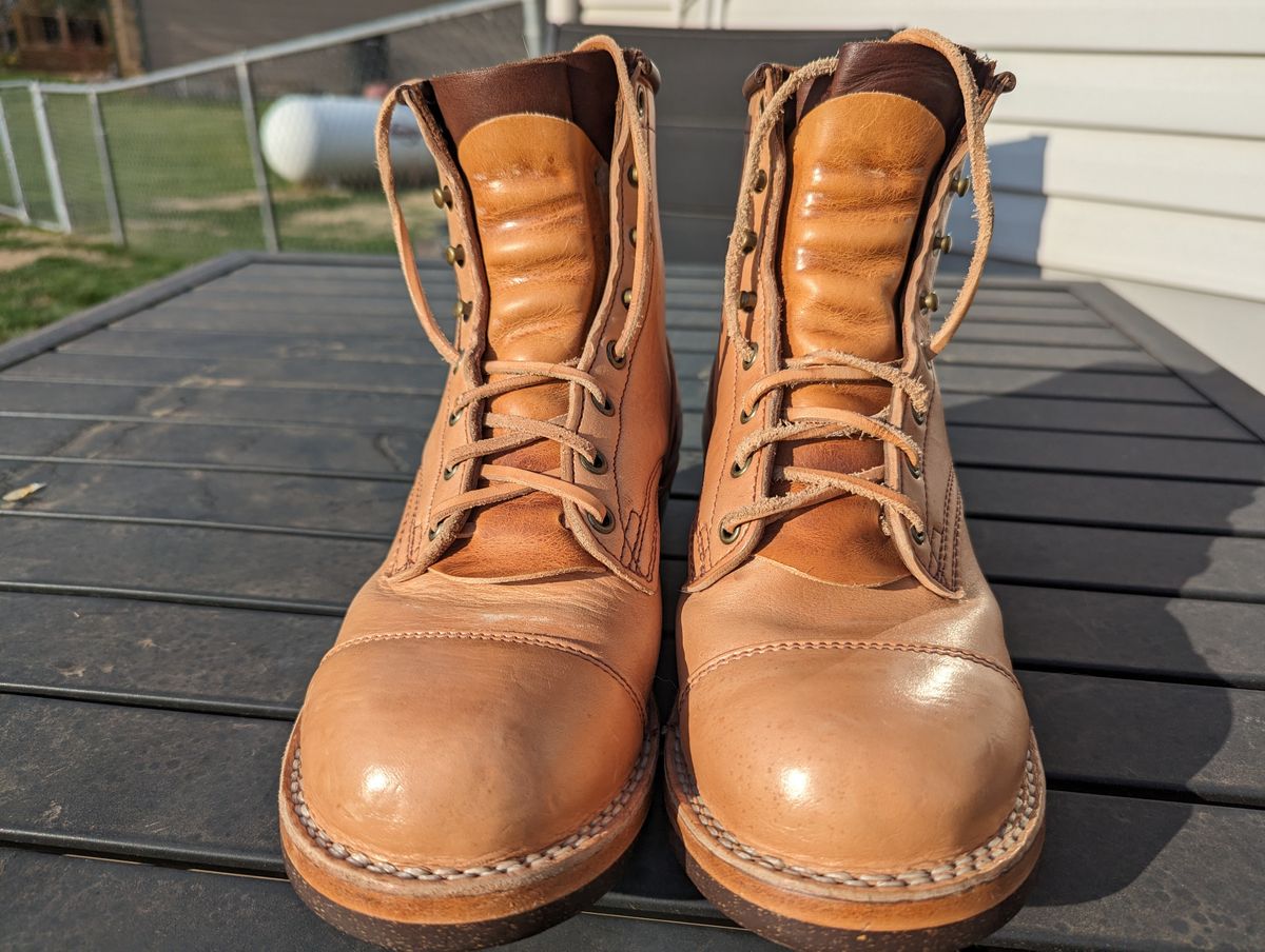 Photo by msmith1389 on April 1, 2024 of the Frank's Boots Wilshire in Shinki Natural Oiled Horsebutt.