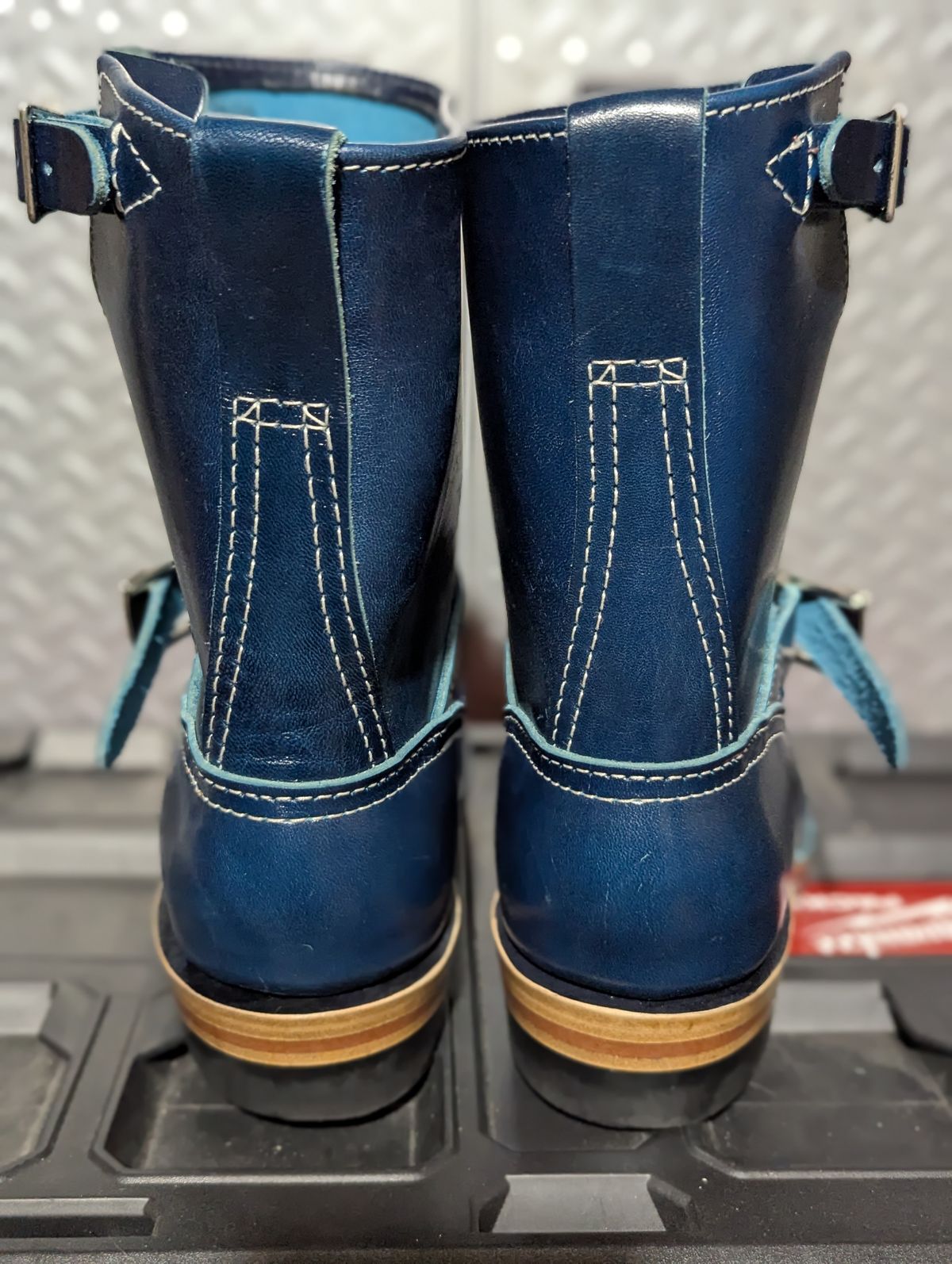 Photo by msmith1389 on October 1, 2025 of the Wesco Boss Engineer Boot in Shinki Blue Oiled Horsebutt.