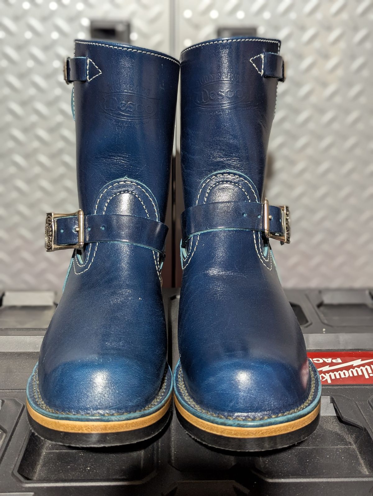 Photo by msmith1389 on October 1, 2025 of the Wesco Boss Engineer Boot in Shinki Blue Oiled Horsebutt.