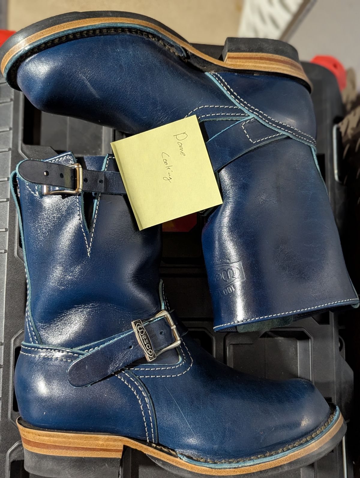 Photo by msmith1389 on November 1, 2025 of the Wesco Boss Engineer Boot in Shinki Blue Oiled Horsebutt.