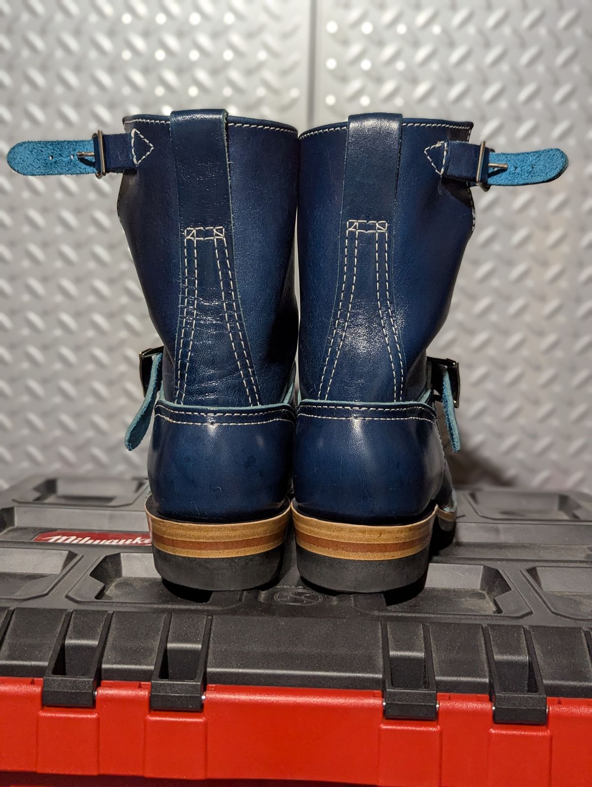 Photo by msmith1389 on December 1, 2025 of the Wesco Boss Engineer Boot in Shinki Blue Oiled Horsebutt.