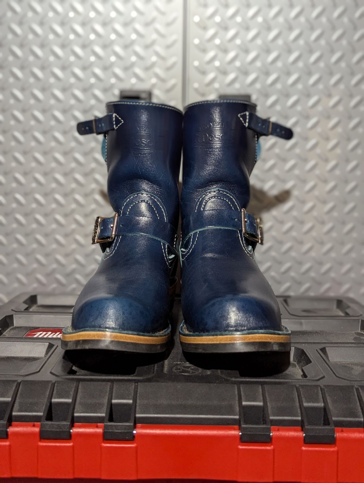 Photo by msmith1389 on December 1, 2025 of the Wesco Boss Engineer Boot in Shinki Blue Oiled Horsebutt.