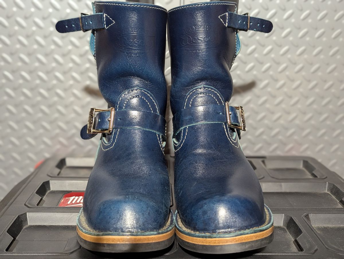 Photo by msmith1389 on February 1, 2026 of the Wesco Boss Engineer Boot in Shinki Blue Oiled Horsebutt.