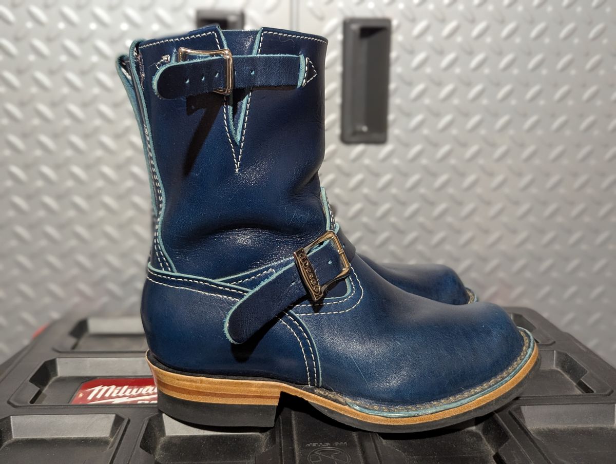 Photo by msmith1389 on February 1, 2026 of the Wesco Boss Engineer Boot in Shinki Blue Oiled Horsebutt.