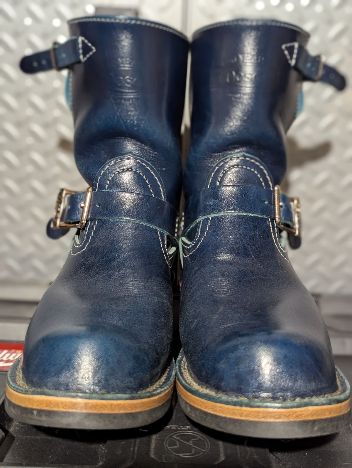 Photo by msmith1389 on March 1, 2026 of the Wesco Boss Engineer Boot in Shinki Blue Oiled Horsebutt.