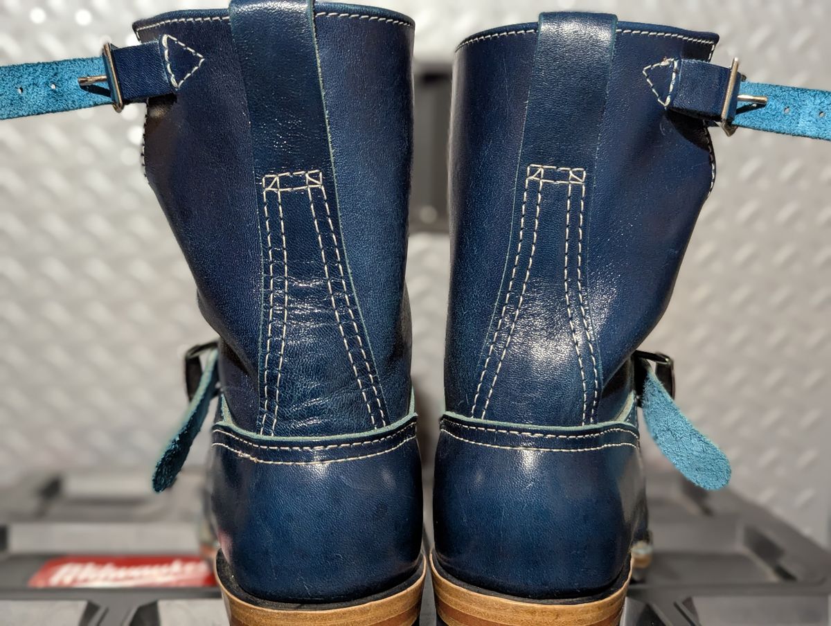 Photo by msmith1389 on April 1, 2026 of the Wesco Boss Engineer Boot in Shinki Blue Oiled Horsebutt.
