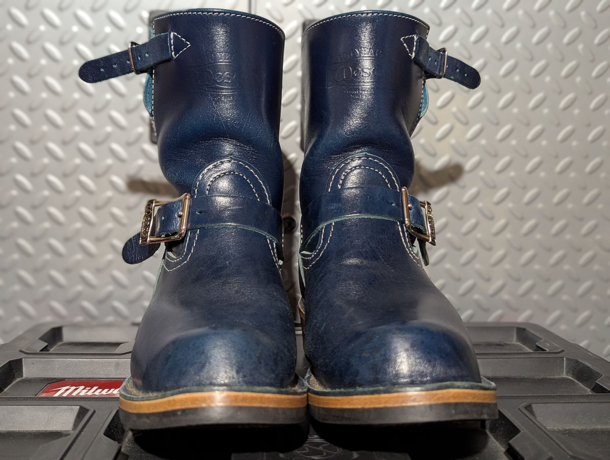Photo by msmith1389 on April 1, 2026 of the Wesco Boss Engineer Boot in Shinki Blue Oiled Horsebutt.