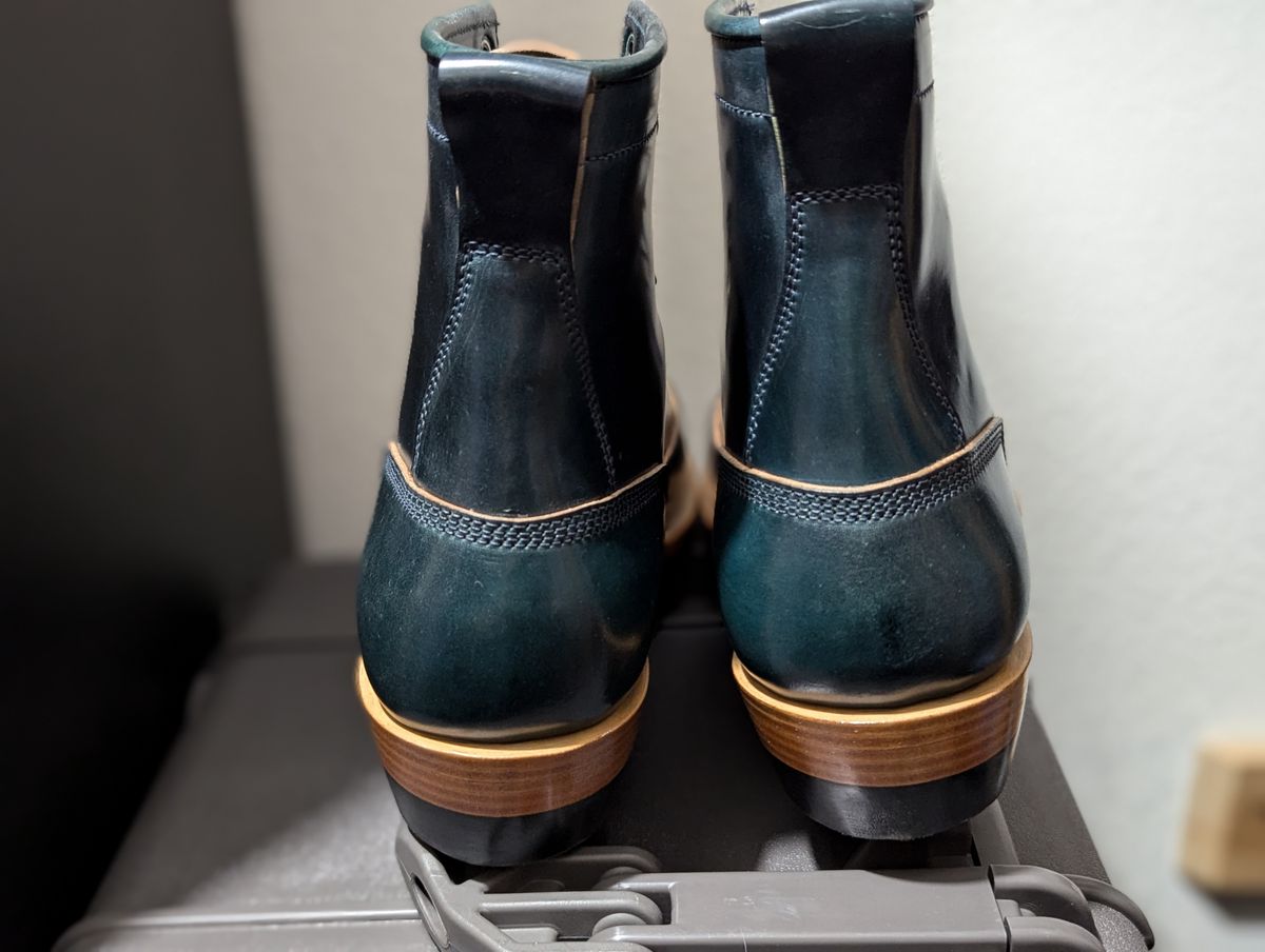 Photo by msmith1389 on October 3, 2024 of the Renav Monkey Boot in Horween Intense Blue Shell Cordovan.
