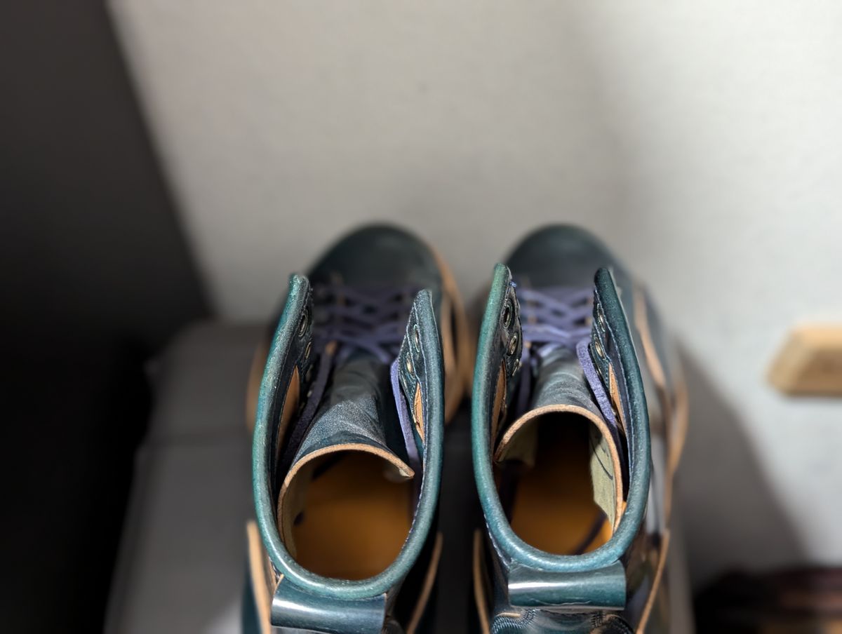 Photo by msmith1389 on October 3, 2024 of the Renav Monkey Boot in Horween Intense Blue Shell Cordovan.