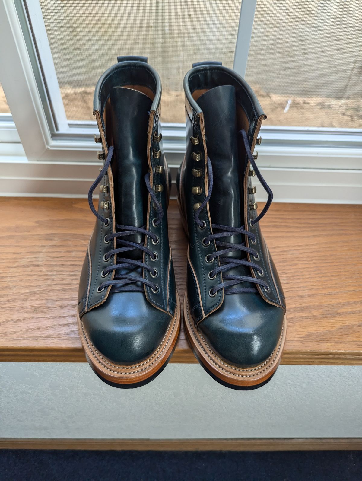 Photo by msmith1389 on November 1, 2024 of the Renav Monkey Boot in Horween Intense Blue Shell Cordovan.