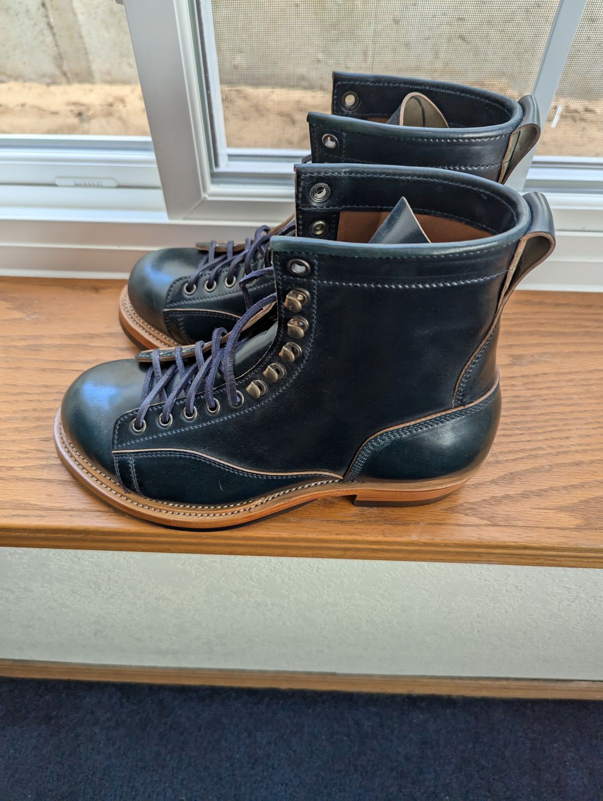 Photo by msmith1389 on November 1, 2024 of the Renav Monkey Boot in Horween Intense Blue Shell Cordovan.
