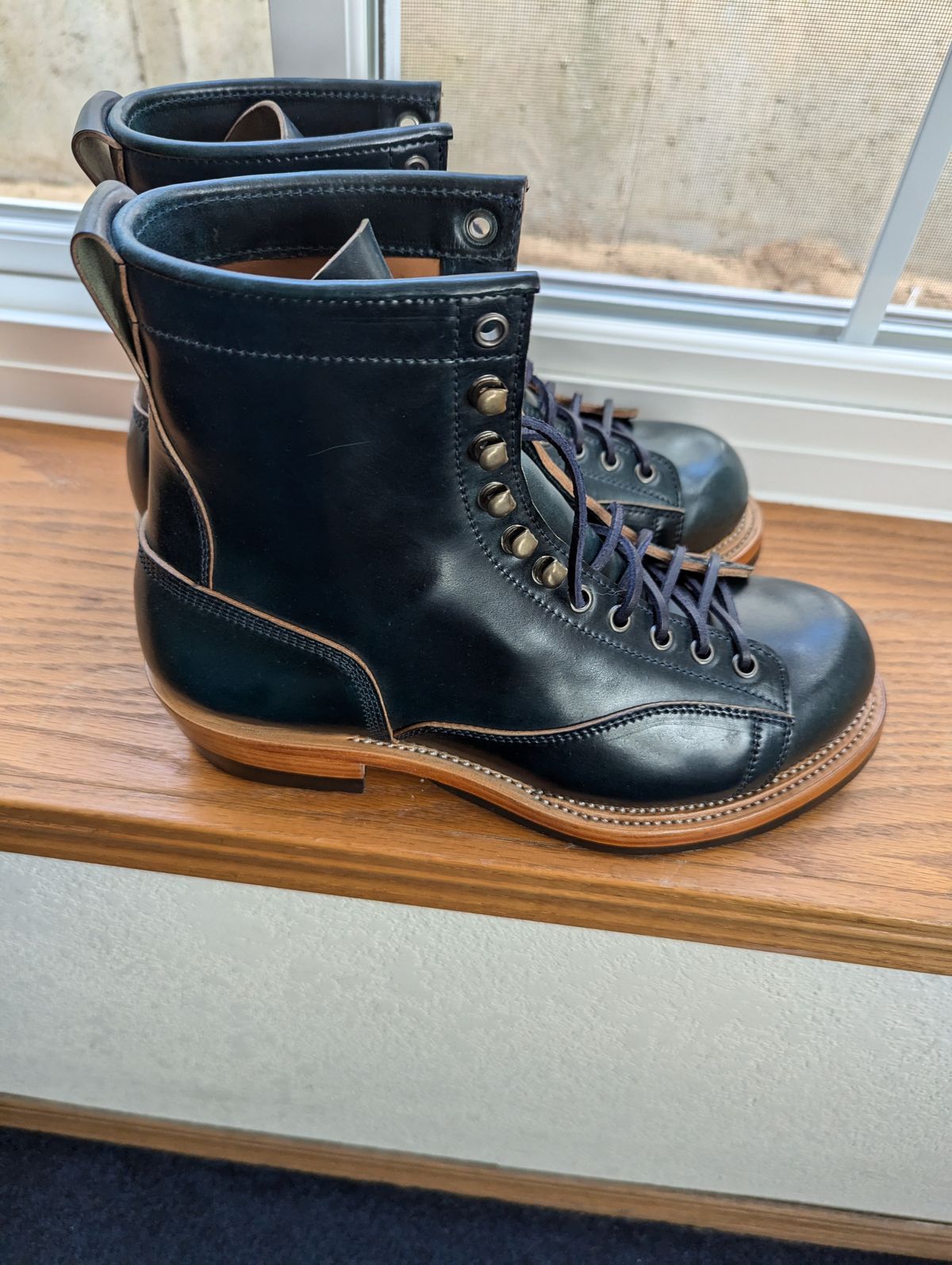 Photo by msmith1389 on November 1, 2024 of the Renav Monkey Boot in Horween Intense Blue Shell Cordovan.