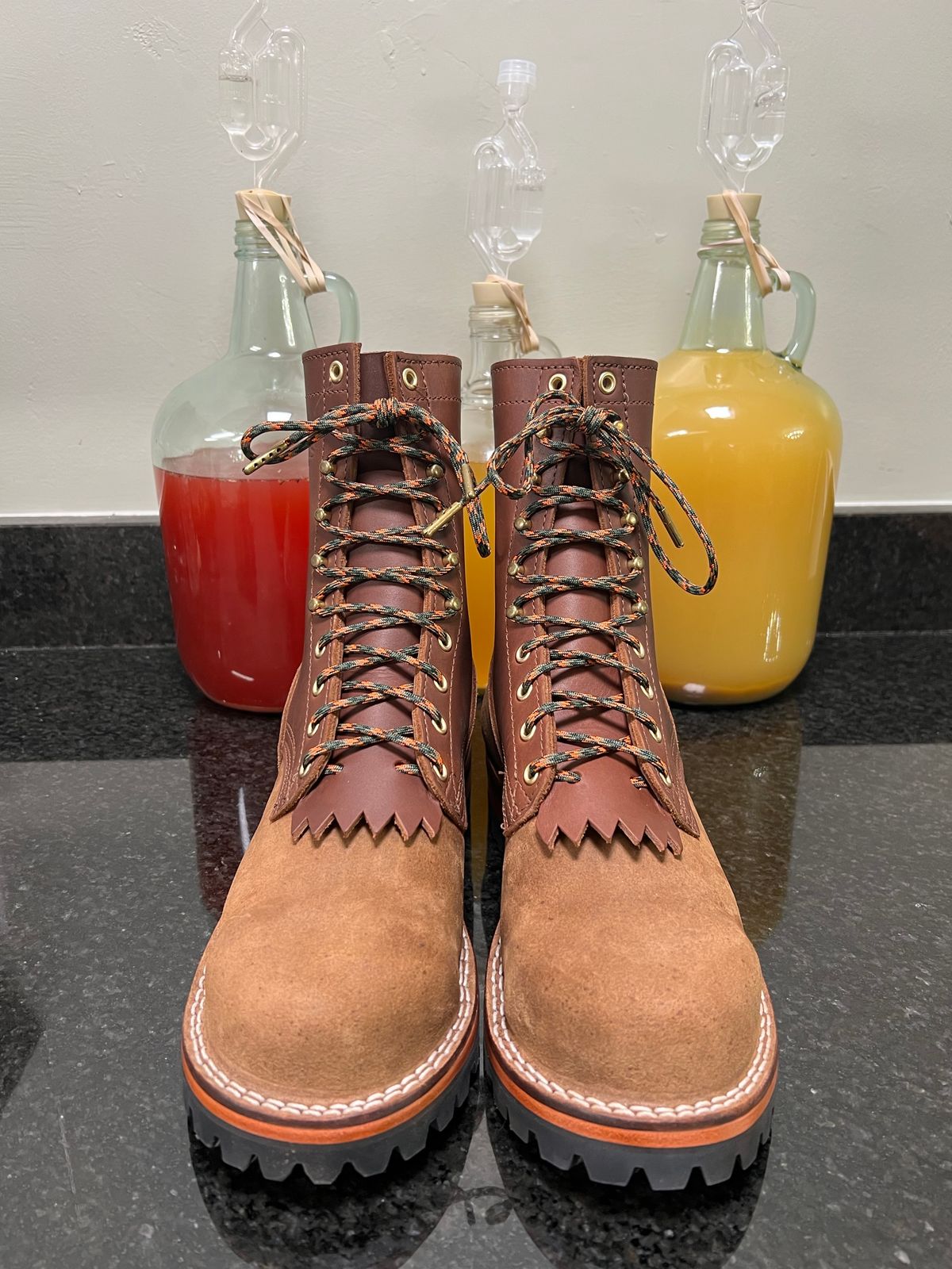 Photo by jrnylaces on October 10, 2023 of the Nicks BuilderPro in Seidel 1964 Brown Roughout.