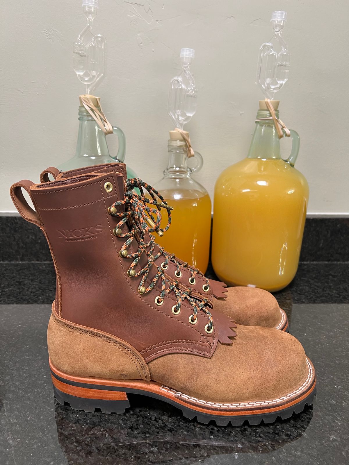 Photo by jrnylaces on October 10, 2023 of the Nicks BuilderPro in Seidel 1964 Brown Roughout.