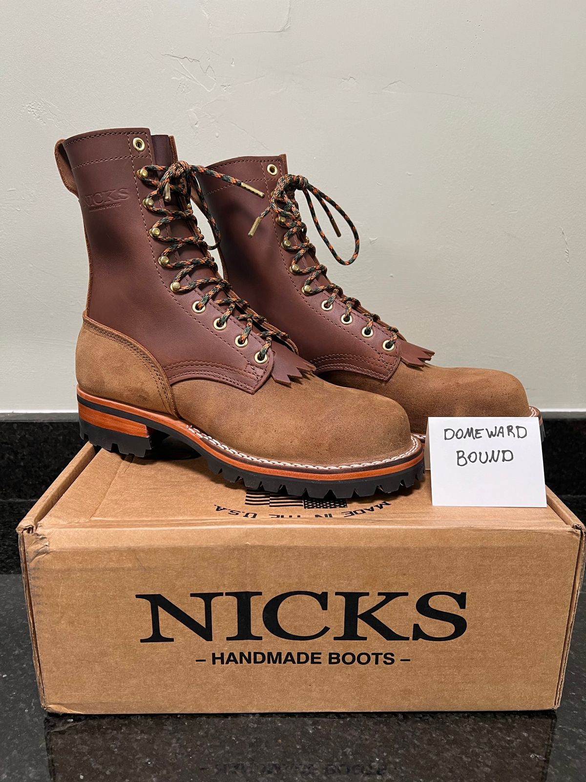 Photo by jrnylaces on October 10, 2023 of the Nicks BuilderPro in Seidel 1964 Brown Roughout.