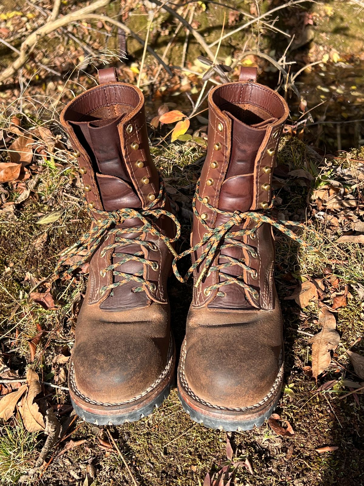 Photo by jrnylaces on December 3, 2023 of the Nicks BuilderPro in Seidel 1964 Brown Roughout.
