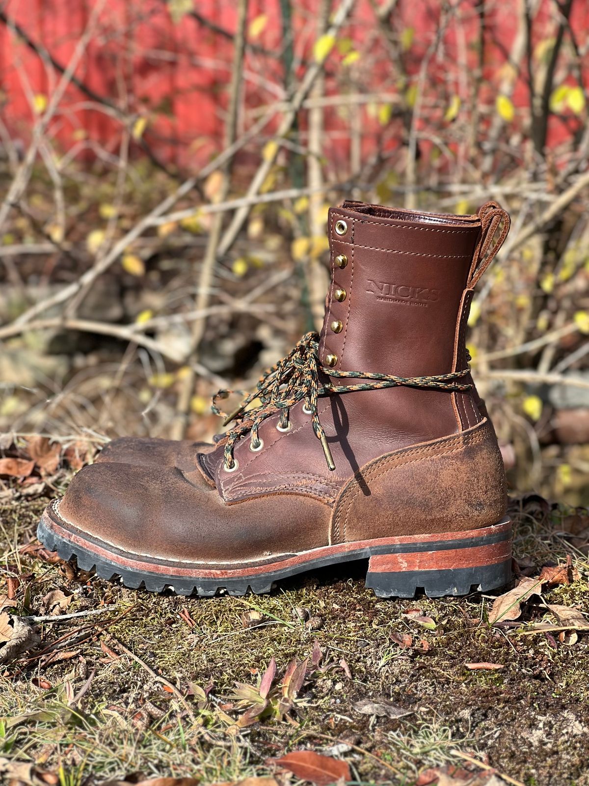 Photo by jrnylaces on December 3, 2023 of the Nicks BuilderPro in Seidel 1964 Brown Roughout.