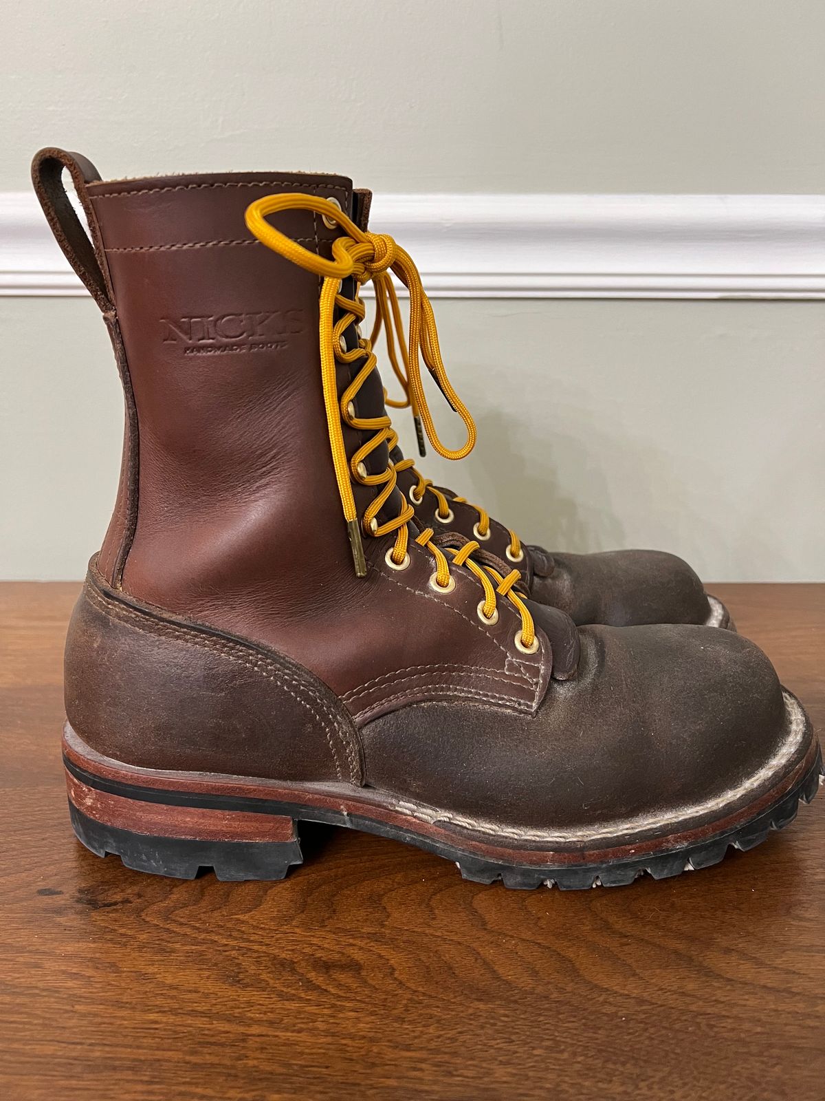 Photo by jrnylaces on January 6, 2024 of the Nicks BuilderPro in Seidel 1964 Brown Roughout.