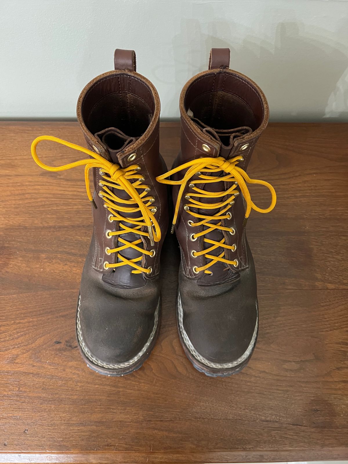 Photo by jrnylaces on January 6, 2024 of the Nicks BuilderPro in Seidel 1964 Brown Roughout.