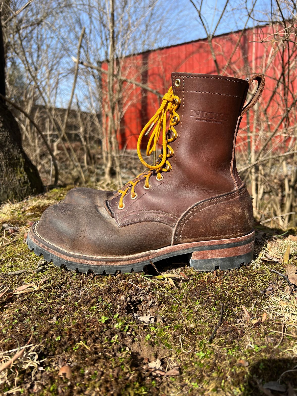 Photo by jrnylaces on February 3, 2024 of the Nicks BuilderPro in Seidel 1964 Brown Roughout.