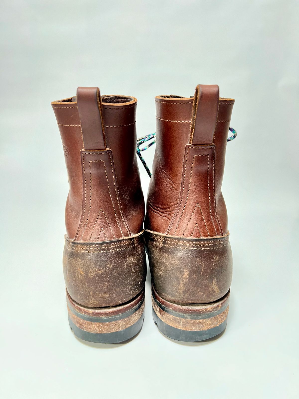 Photo by jrnylaces on April 5, 2024 of the Nicks BuilderPro in Seidel 1964 Brown Roughout.
