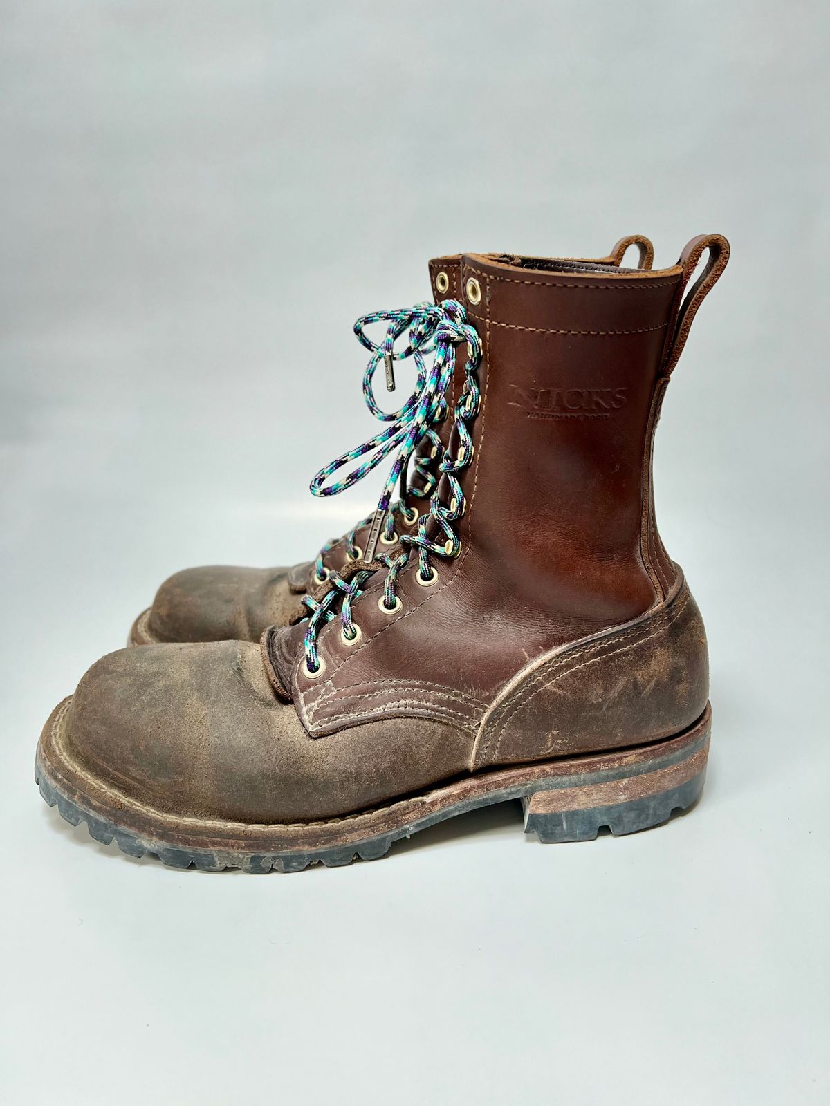 Photo by jrnylaces on April 5, 2024 of the Nicks BuilderPro in Seidel 1964 Brown Roughout.