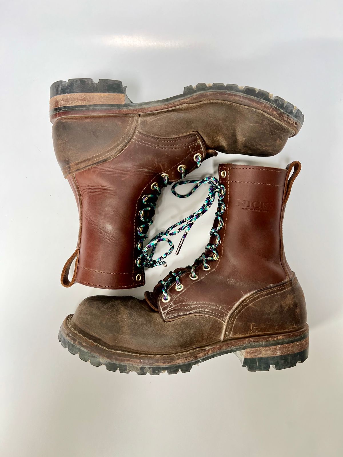 Photo by jrnylaces on April 5, 2024 of the Nicks BuilderPro in Seidel 1964 Brown Roughout.
