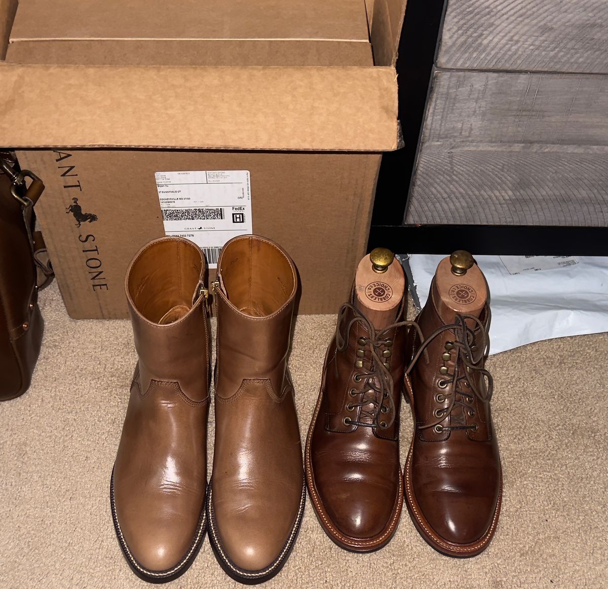 Photo by boots_4_me on February 28, 2026 of the Grant Stone Elias in Horween Dune Chromexcel.