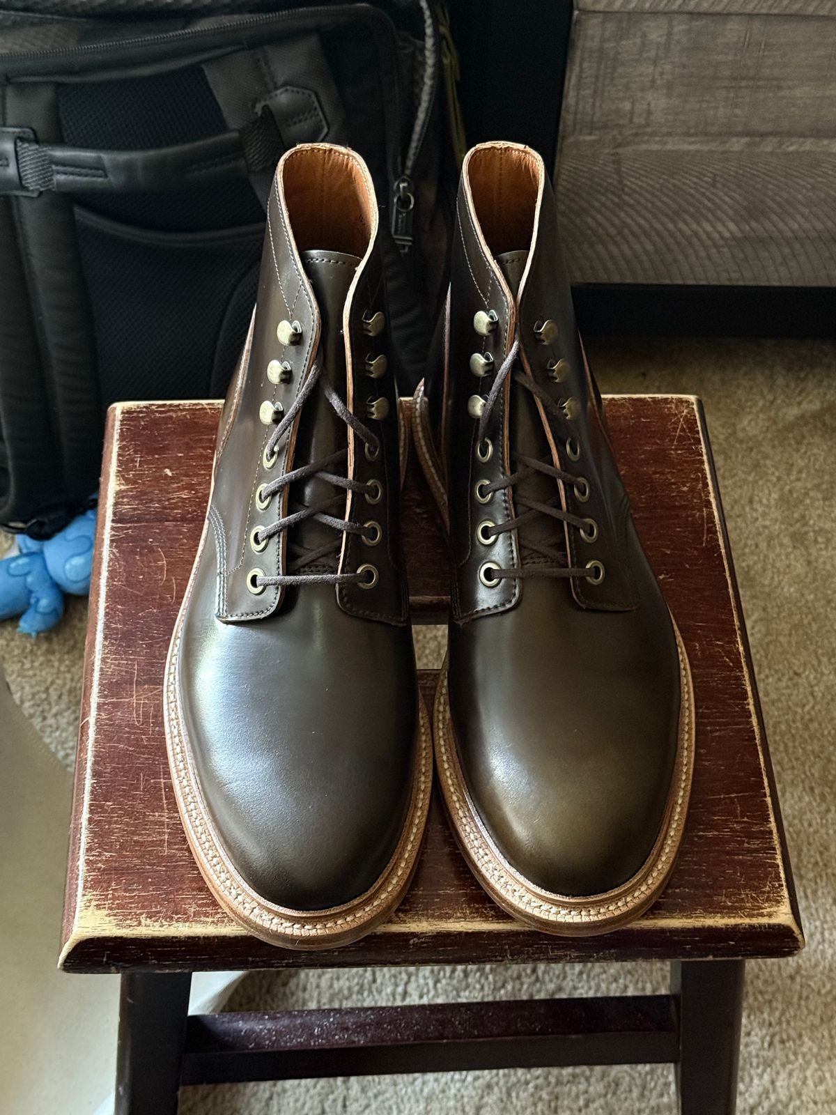 Photo by boots_4_me on May 2, 2025 of the Grant Stone Diesel Boot in Horween Maduro Shell Cordovan.
