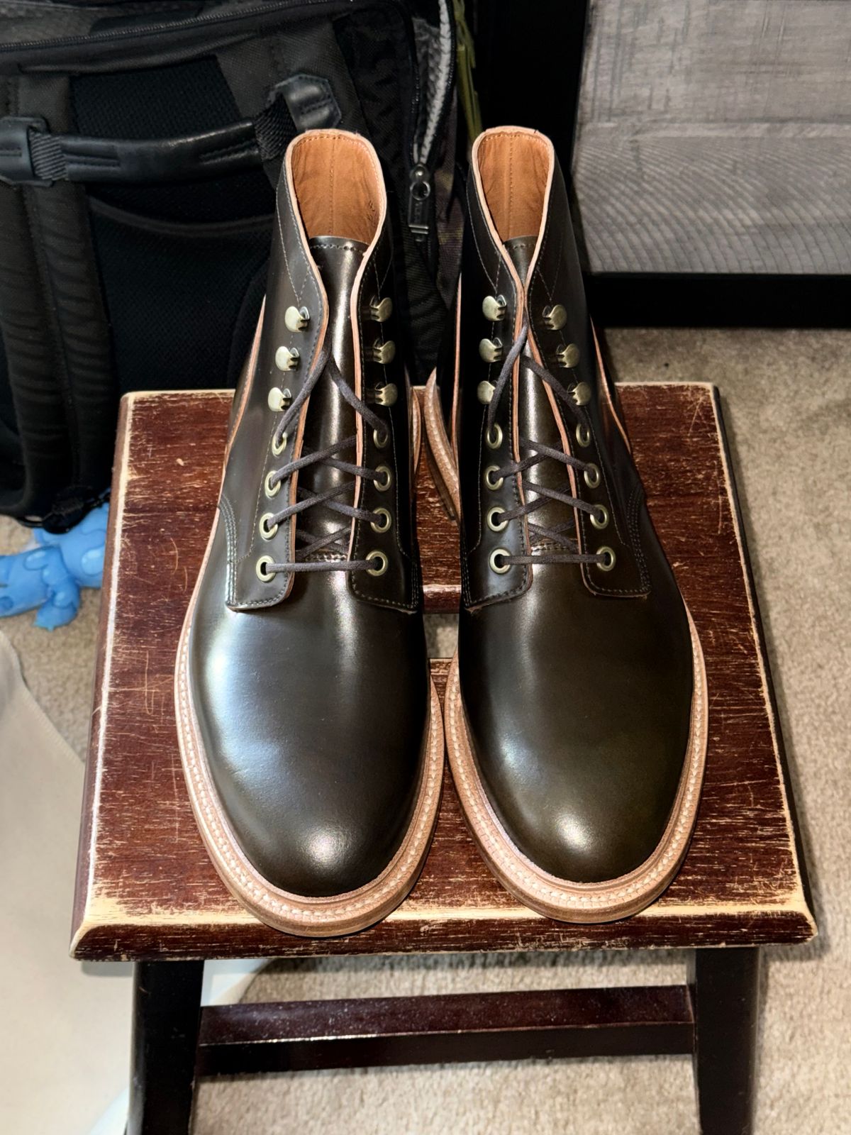 Photo by boots_4_me on May 2, 2025 of the Grant Stone Diesel Boot in Horween Maduro Shell Cordovan.