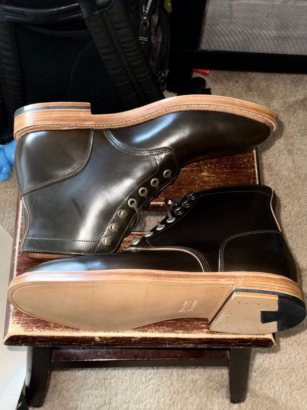 Photo by boots_4_me on May 2, 2025 of the Grant Stone Diesel Boot in Horween Maduro Shell Cordovan.