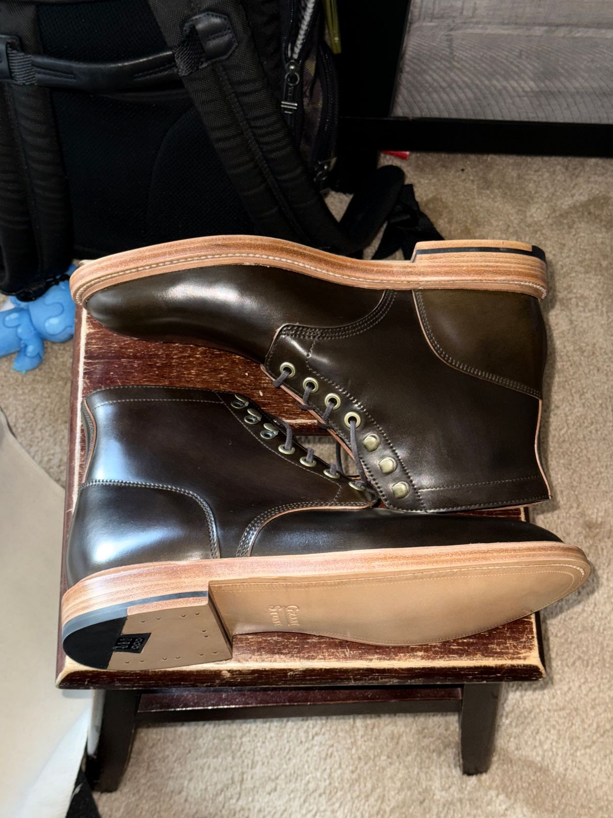 Photo by boots_4_me on May 2, 2025 of the Grant Stone Diesel Boot in Horween Maduro Shell Cordovan.